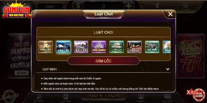 Cách chơi game bài Sâm Lốc SUNWIN cho người mới