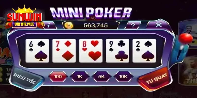 Mini poker có luật chơi đơn giản dễ dàng cá cược